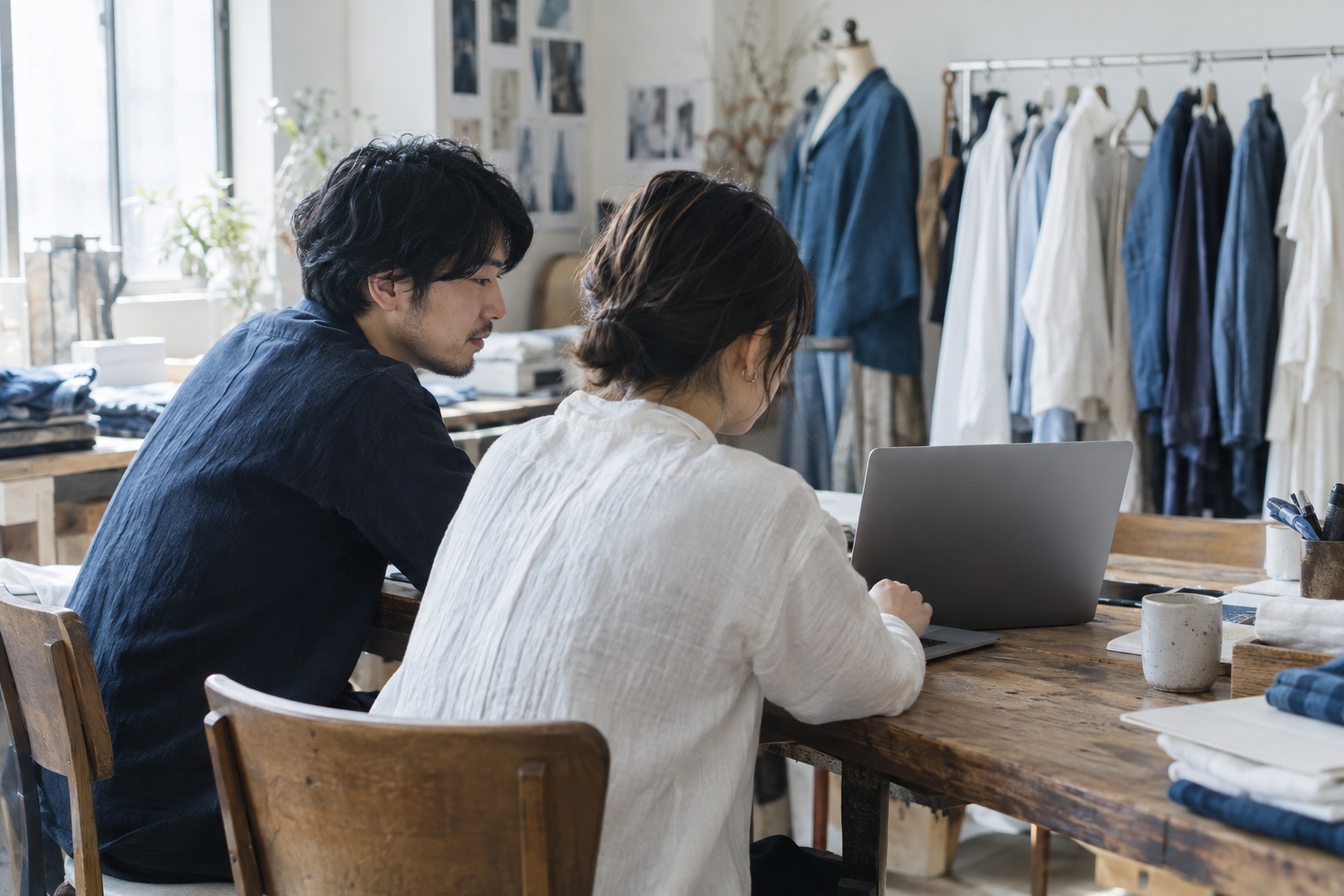 ブランドECの運営について話し合うイメージ